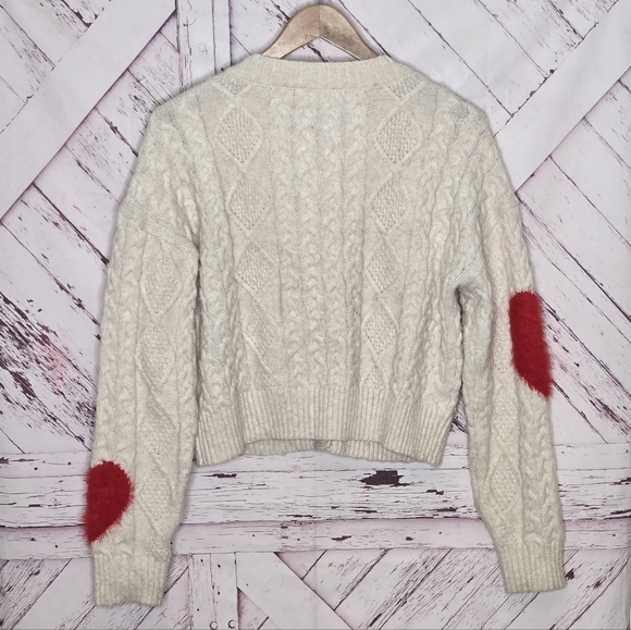 Sugar Moon 3D Hearts Cream Knit Cardigan - Picture 2 of 6